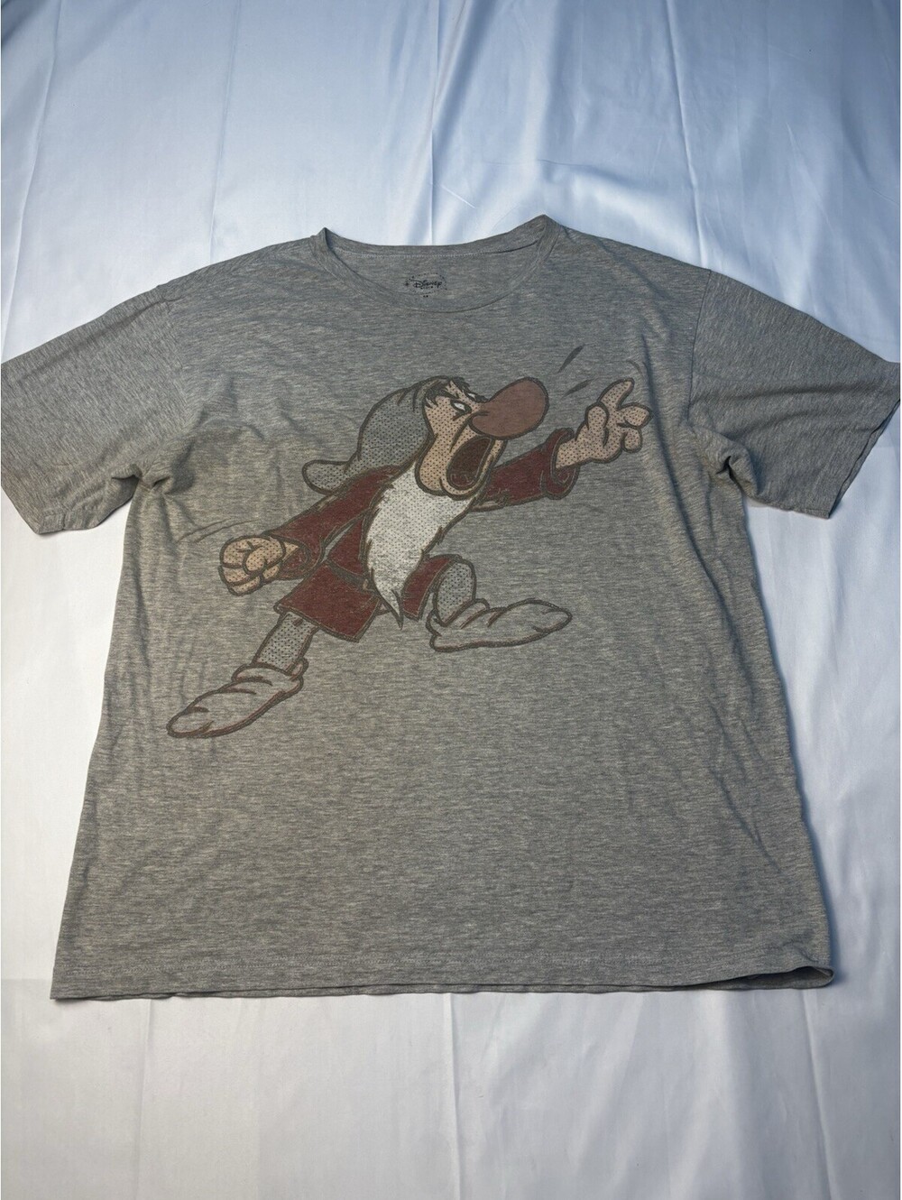 Disney Store Sleepy Snow White Dwarf Graphic T-Shirt Gray -
